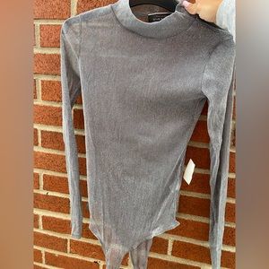 Silver see thru body suit